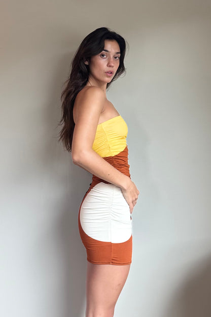 Cala De La Cruz Bianca Dress in Lava Cafe