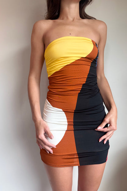 Cala De La Cruz Bianca Dress in Lava Cafe