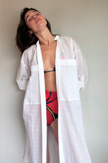 Diarte-Frita Organza Shirt Dress