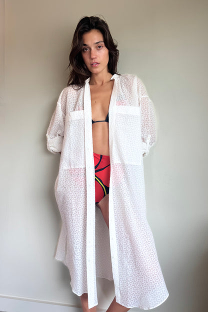 Diarte-Frita Organza Shirt Dress