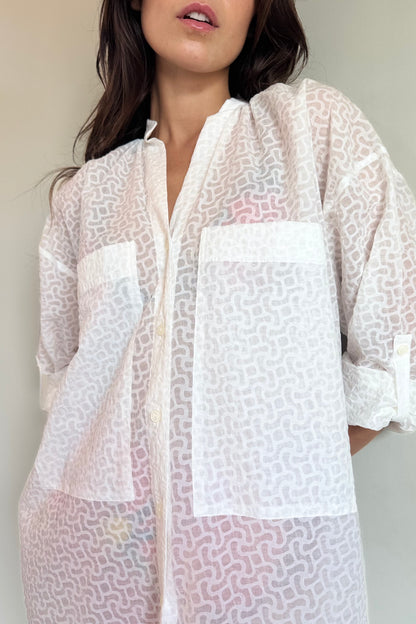 Diarte-Frita Organza Shirt Dress