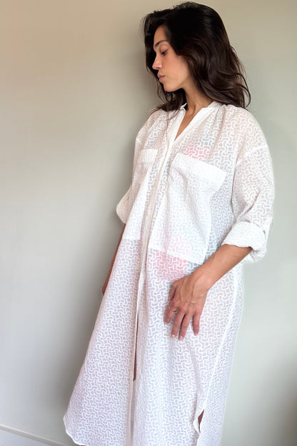 Diarte-Frita Organza Shirt Dress