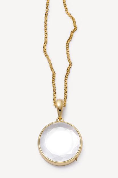 Loquet London- Midi Round Rolo Locket Necklace Set 18K