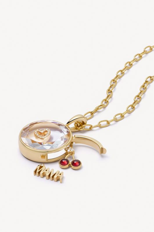 Loquet London- Midi Round Rolo Locket Necklace Set 18K