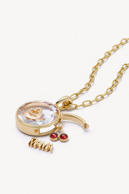 Loquet London- Midi Round Rolo Locket Necklace Set 18K