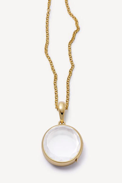Loquet London- Mini Round Rolo Locket Necklace Set 18K