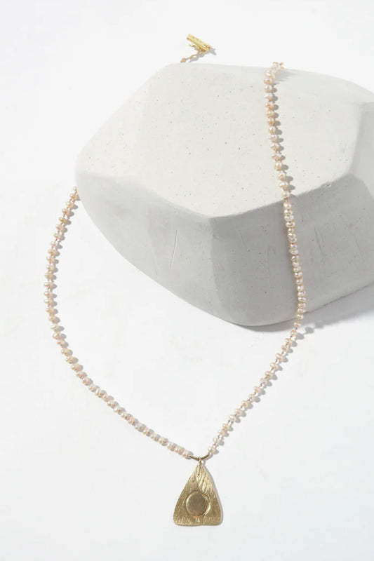 Iwona Ludyga Design ÖNA Moons Necklace on Knotted Pearls