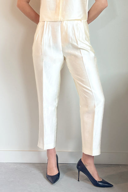 Lanhtropy Rome Taffeta Pants- Off White