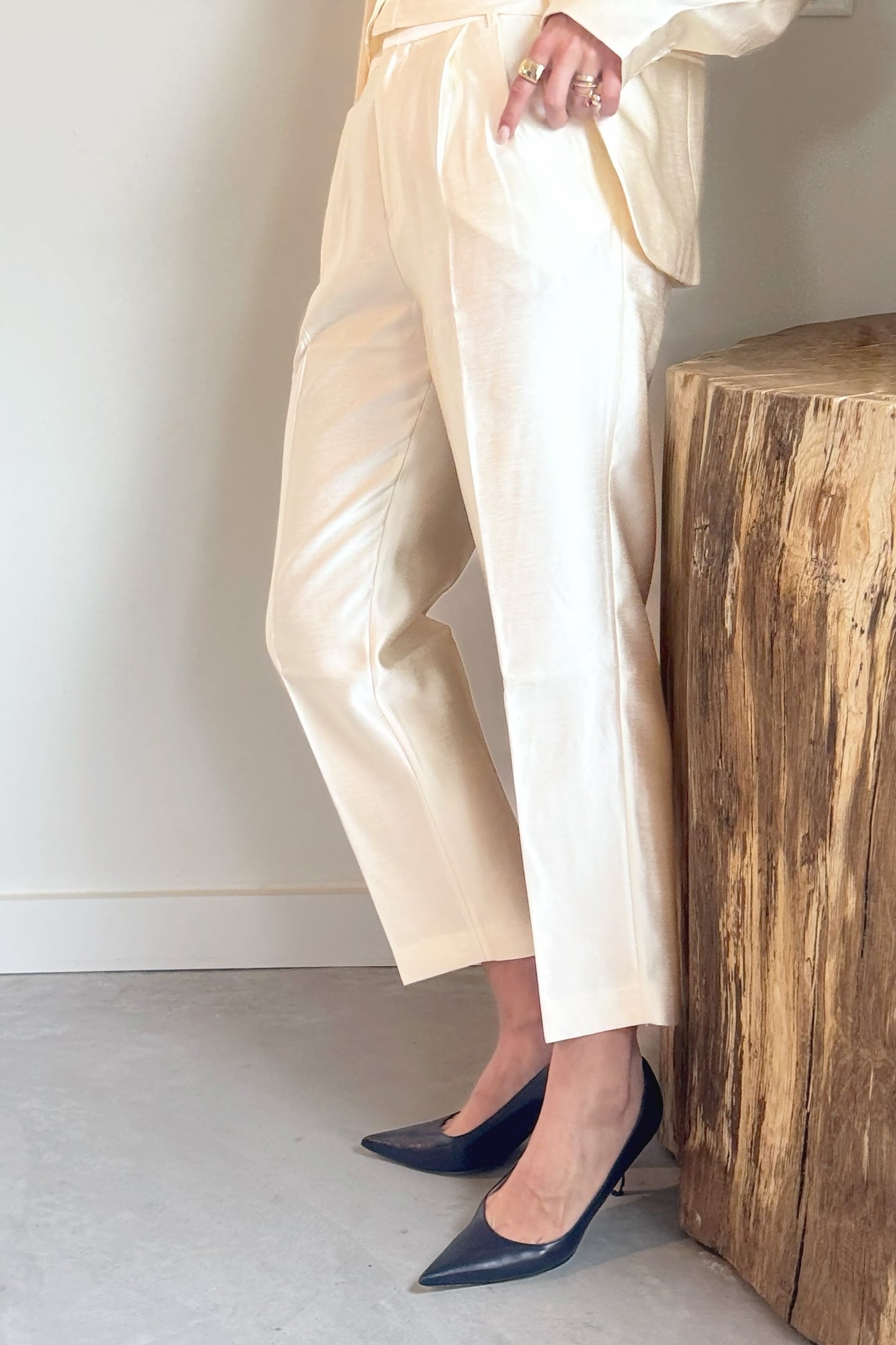 Lanhtropy Rome Taffeta Pants- Off White