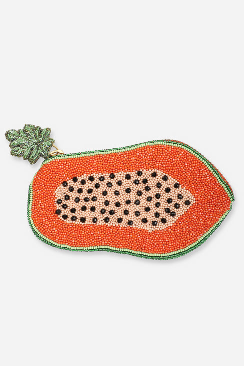 Olivia Dar Beaded Pouch-Papaya