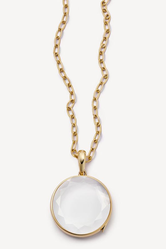 Loquet London- Large Round Oval Locket Necklace Set 18K