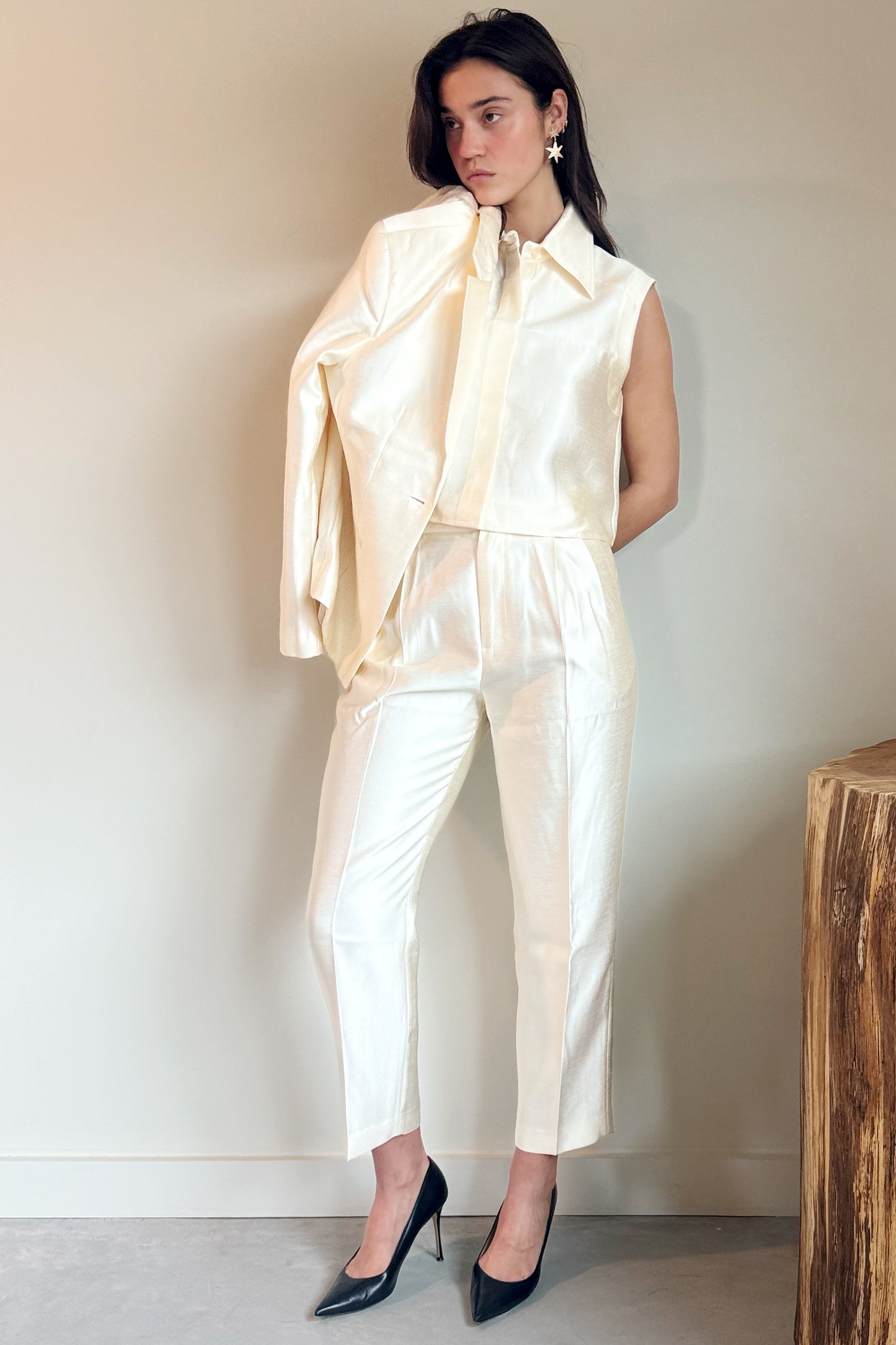 Lanhtropy Mumbai Taffeta Top- Off White