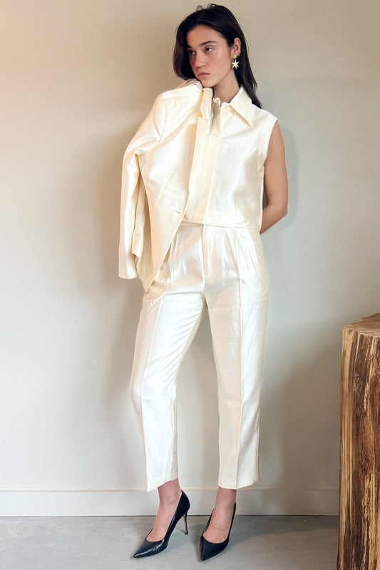 Lanhtropy Rome Taffeta Pants- Off White