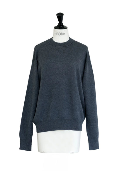 C.T.plage Silk Cashmere Double Face Pullover in Grey