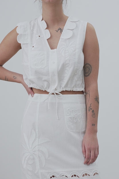 Stella Nova-Elements Embroidered Cotton Top